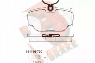 R BRAKE rb1146 -  Комплект тормозных колодок, дисковый тормоз